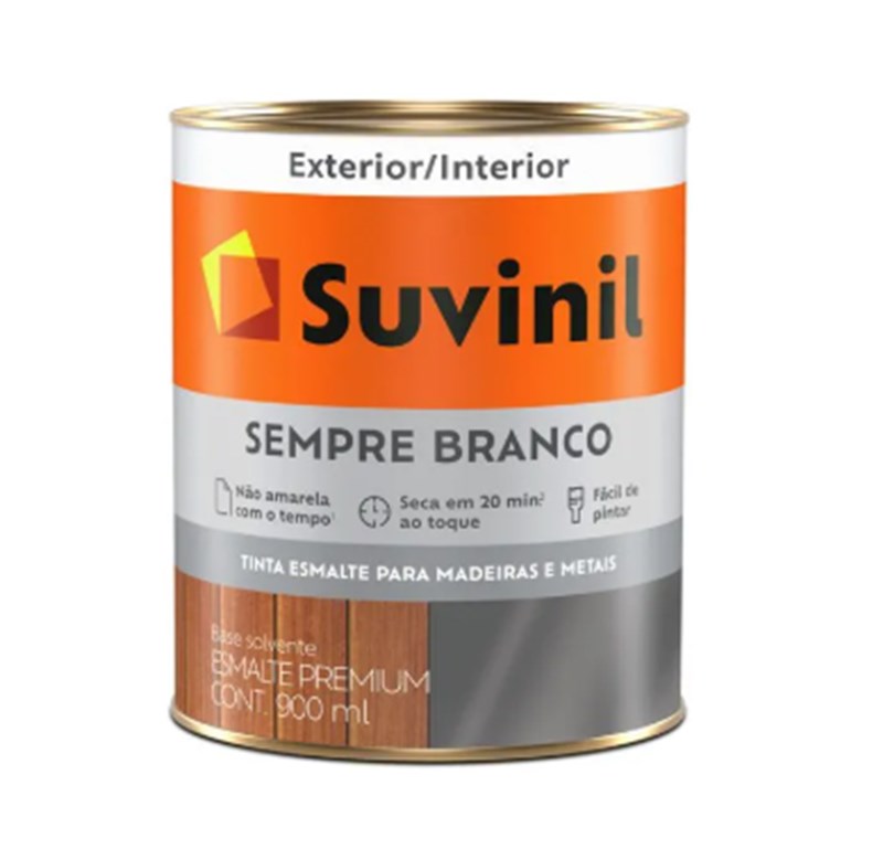 ESMALTE BRILHANTE SEMPRE BRANCO 0,9L - SUVINIL