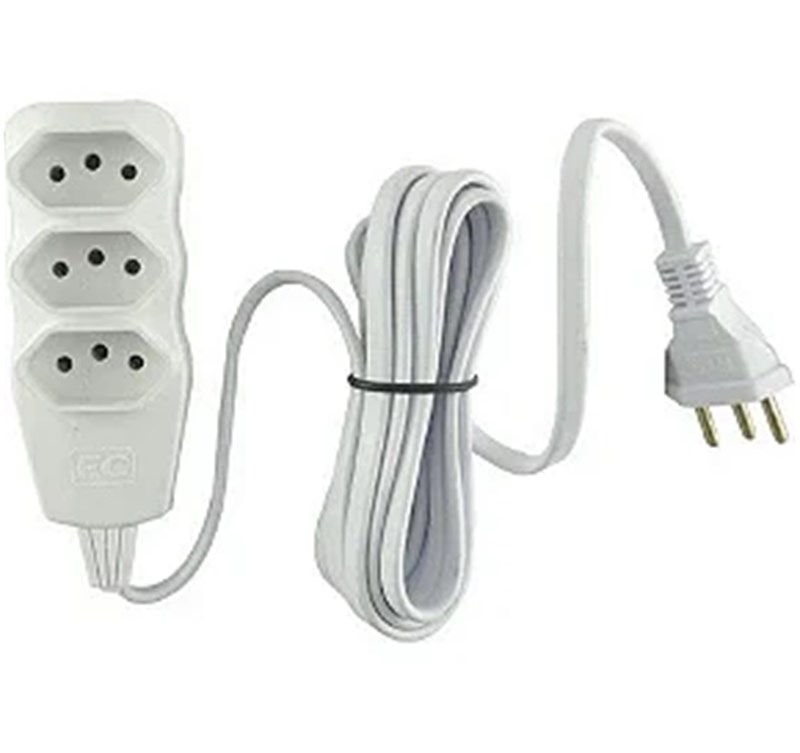 EXTENSÃO TRIP PL 2P 10A 2X0,75X05M BR - MEGATRON
