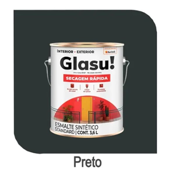 TINTA ESM FOSCO PRETO 3,6L - GLASU 7899698410405