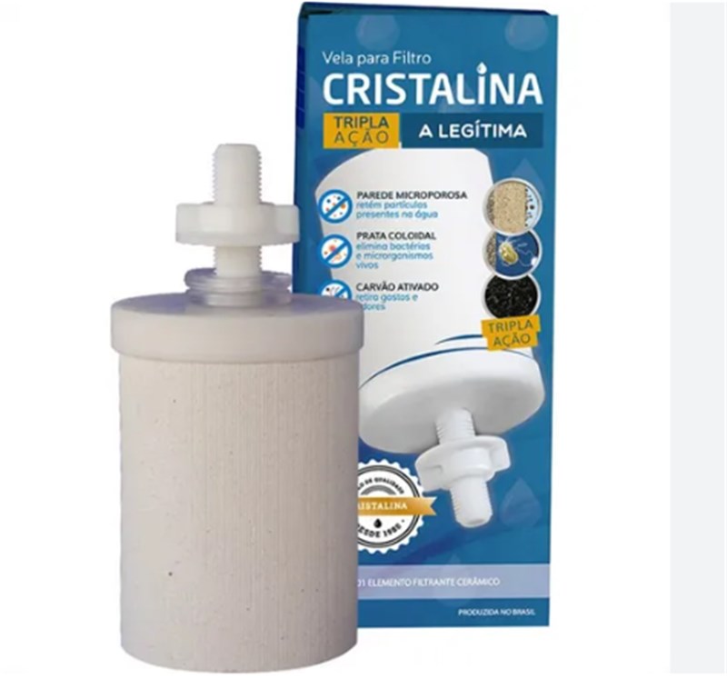 VELA FILTRO BARRO CARVAO TRIPLA ACAO - CRISTALINA