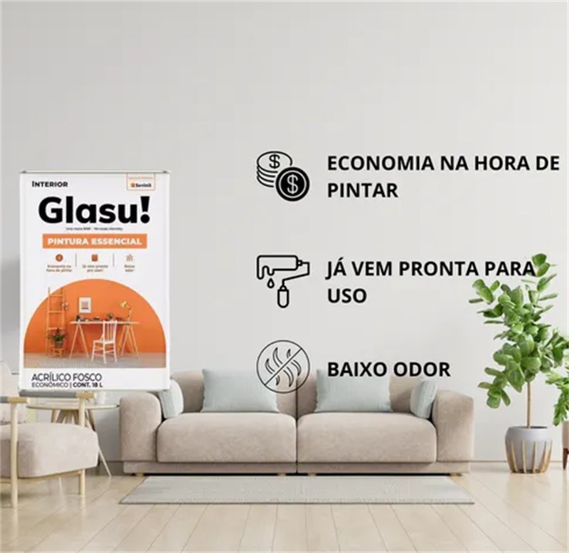 TINTA ACR ECON 18L GELO PINTURA ESSENCIAL - GLASU