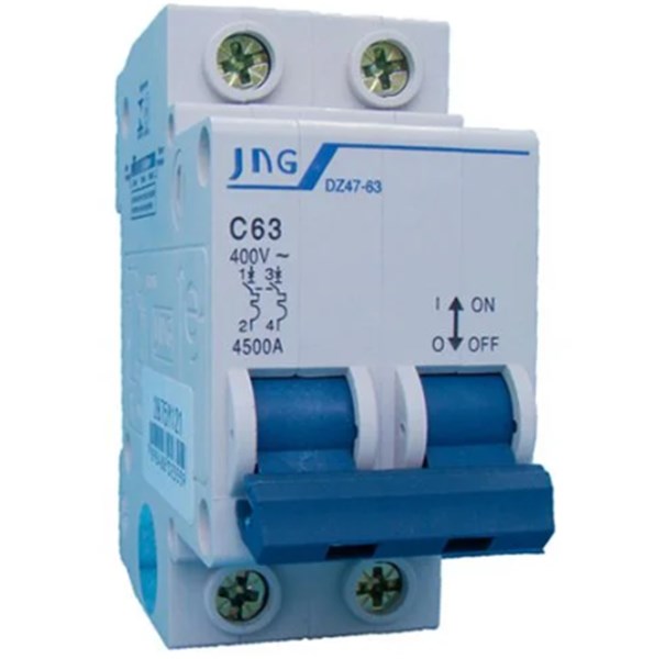 DISJUNTOR DIN DZ47-63 BIPOLAR 20A - JNG