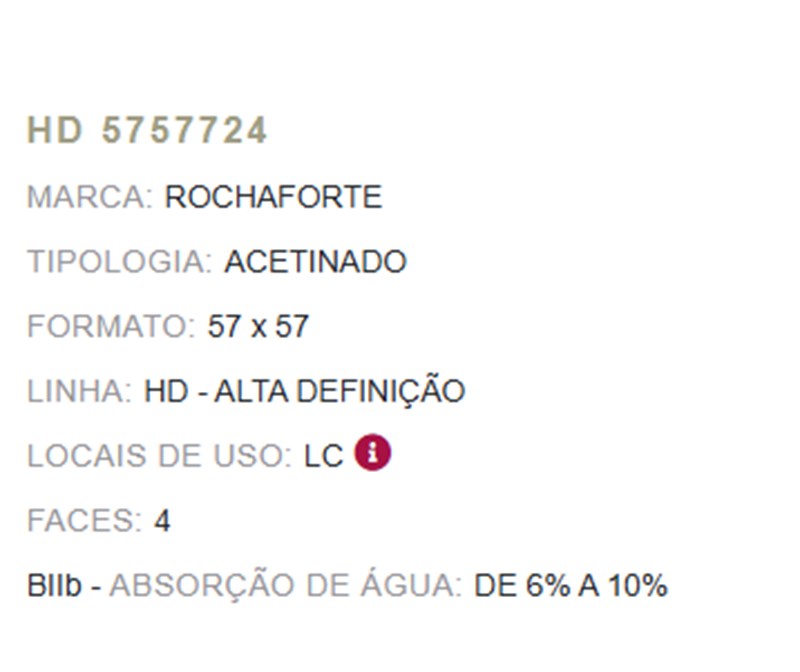 PISO 57x57 HD 5757724 Extra - ROCHA (Metro)