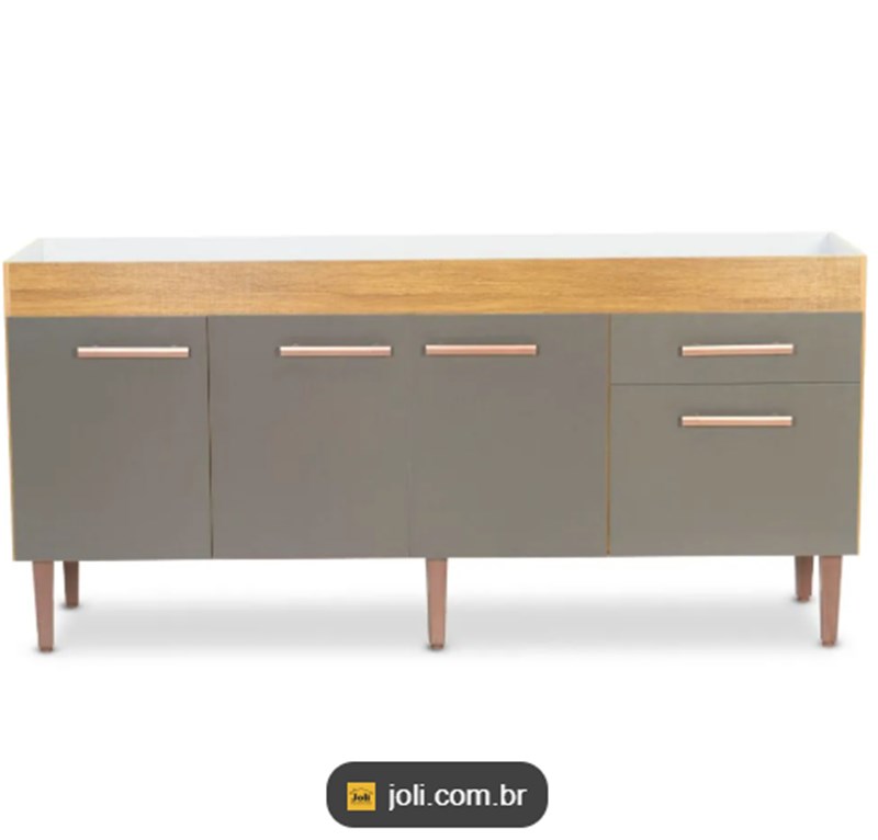 BALCAO COZ. VALEN 1.74 FREIJO/CINZA FOSCO - CORSO