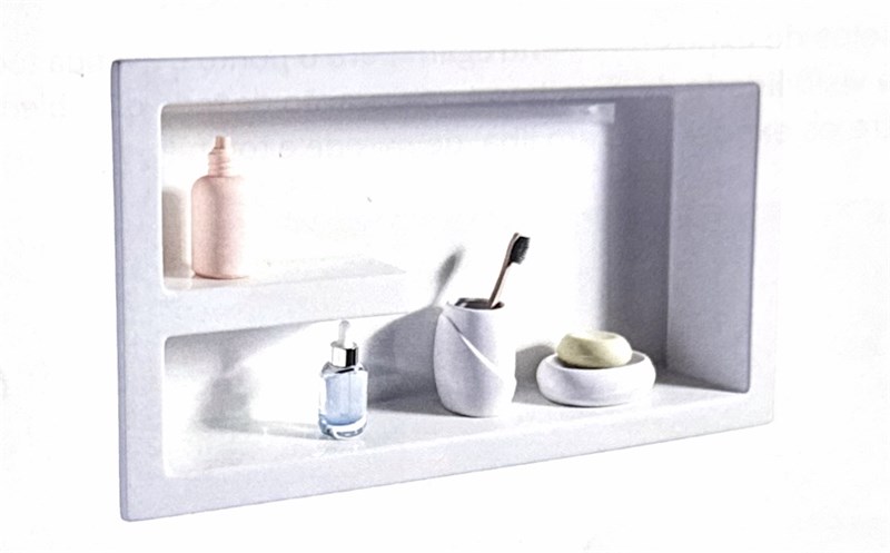 NICHO PARA BANHEIRO PRE MOLD 67X37 EMBUTIR COM PRATELEIRA BRANCO - CORSO