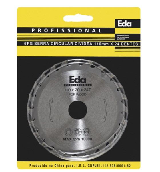 SERRA CIRCULAR COM PONTA DE VIDIA 110MM 4.3/8" 24 DENTES - EDA