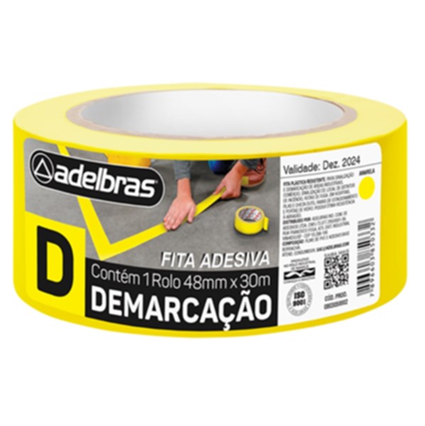 FITA DE DEMARCACAO AMARELA 48MMX14M - ADELBRAS