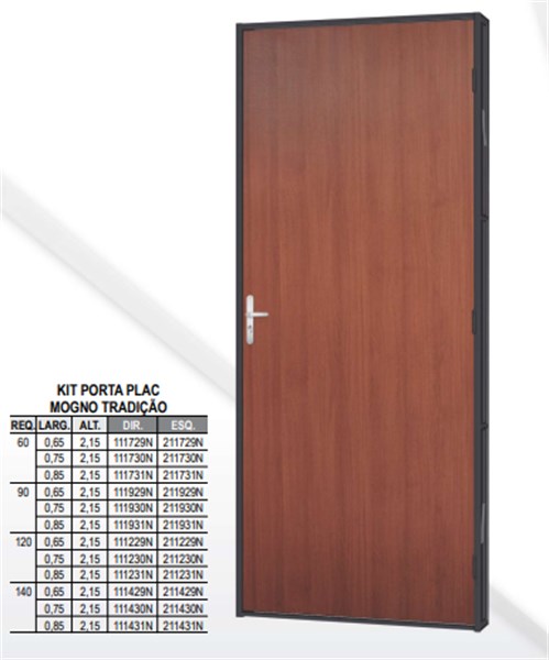 PORTA MAD MOGNO DURAPLAC 075X215X14 TRADICAO DIREITO - PROVISAO