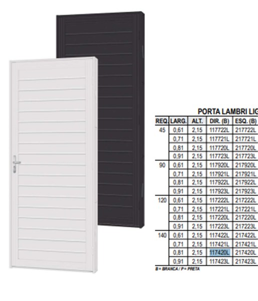 PORTA LAMBRI 81X215X14 LIGHT BRANCA DIREITO - PROVISAO