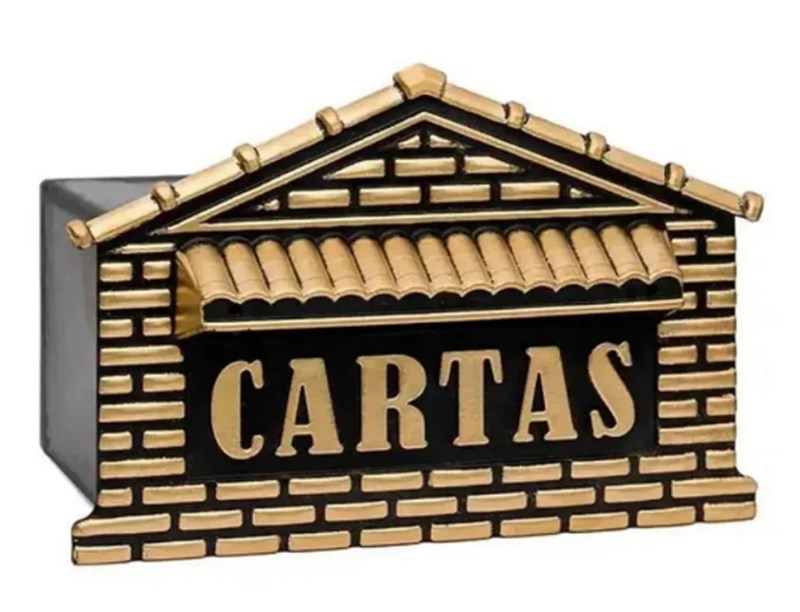 CAIXA CORREIO TIJOLINHO 1" PVC OURO/PRATA