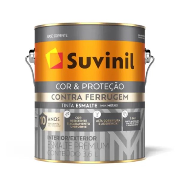 ESMALTE CONTRA FERRUGEM CINZA MEDIO 3,6L - SUVINIL