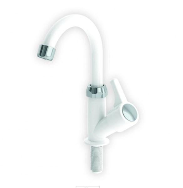 TORNEIRA PLAST. COZ. MESA GIR. GENEBRA BRANCO 1/4V - VALEPLAST 47608