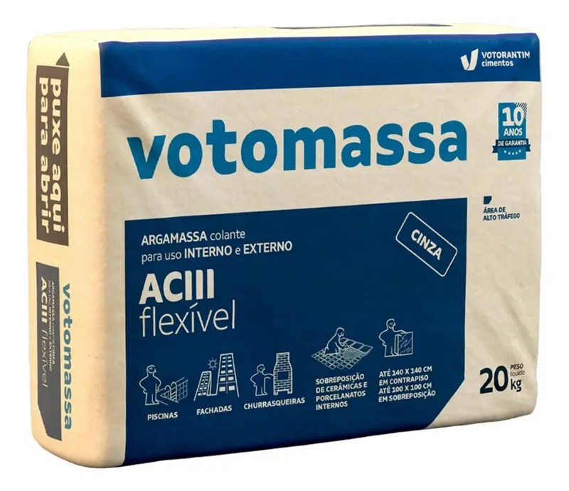 AC3 ARGAMASSA CINZA COLANTE INT. EXT 20KG - VOTOMASSA