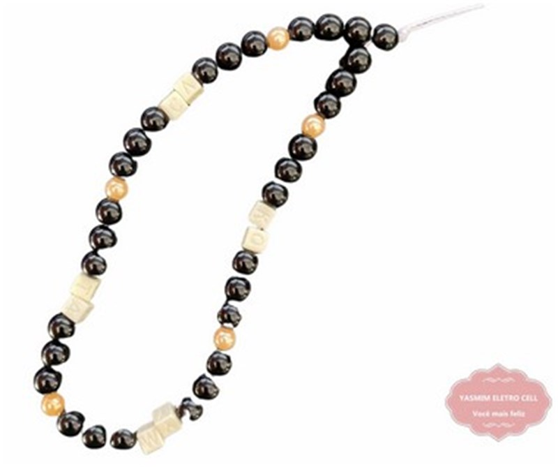CHAVEIRO PARA CELULAR PRETO/DOURADO/BRANCO