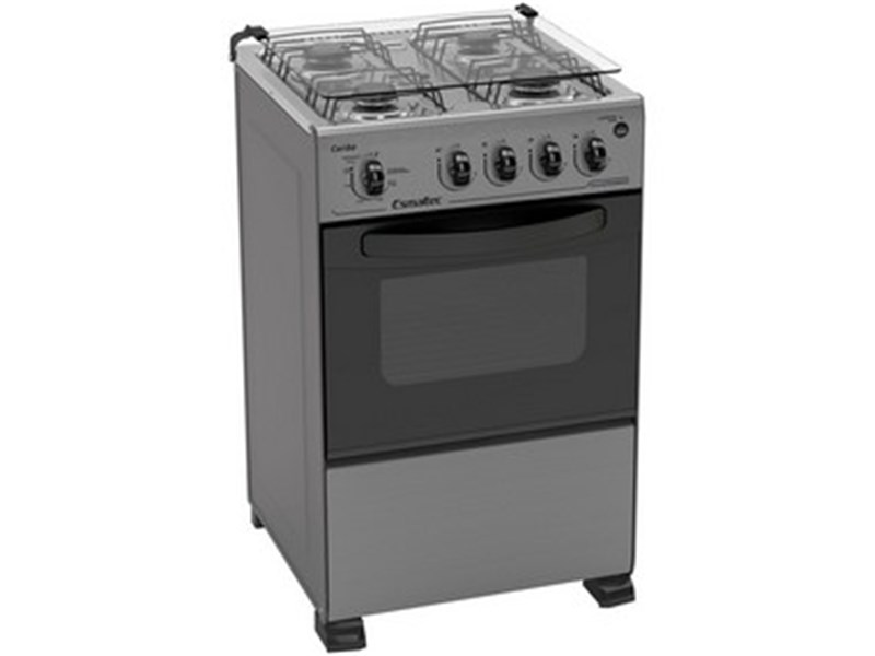 Fogão 4 Bocas Inox Esmaltec Acendimento Automático - 4Q Caribe