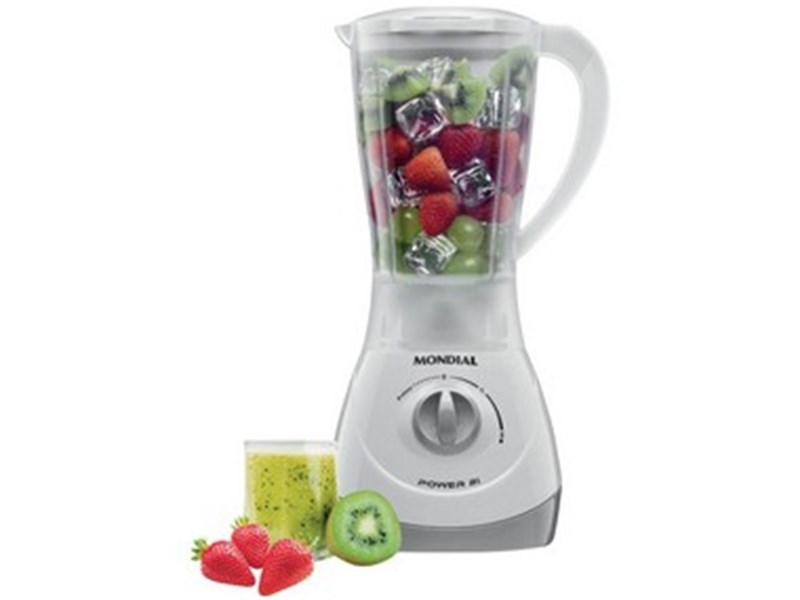 Liquidificador Mondial NL-26 Copo 1,5L - Branco e Cinza 02 Velocidades 500W
