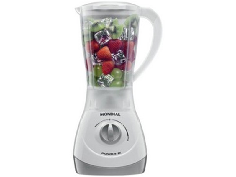 Liquidificador Mondial NL-26 Copo 1,5L - Branco e Cinza 02 Velocidades 500W