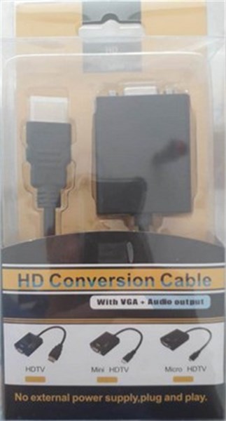 Cabo Conversor adaptador  VGA HDMI + Audio out put