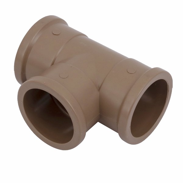 Tee soldavel 60mm PVC marrom