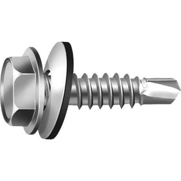 PARAFUSO SEXT. FLANG. C/AR EPDM PONTA BROCA ACO CARB.  6,3X7/8 SILVER RUSPERT CISER