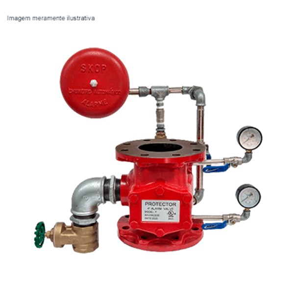 Válvula de governo e alarme com acessórios e pressostato 8“