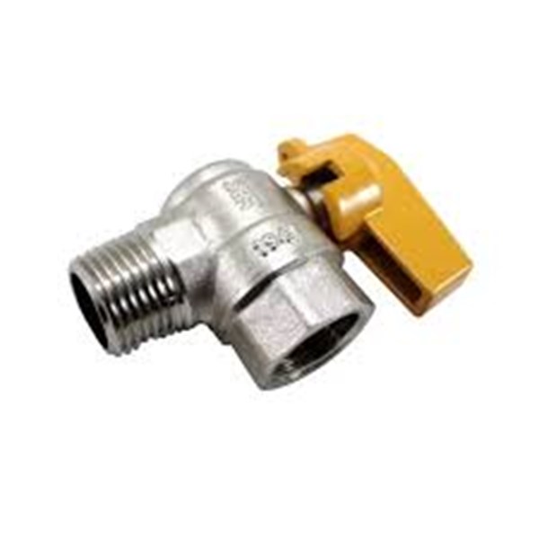 REGISTRO ANGULAR 90 GAS AMARELO 1/2 NPT (E) X 1/2 NPT (I)