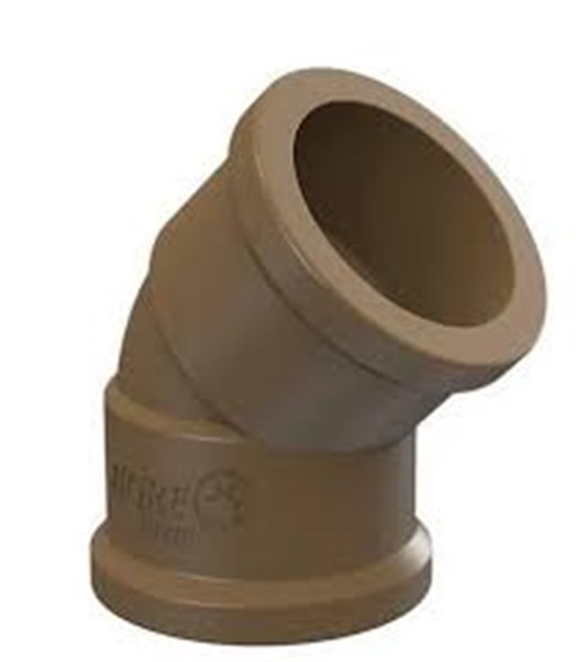 Cotovelo (joelho) 45º PVC marrom 60MM
