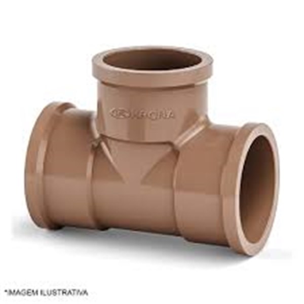 Tee soldavel 20mm PVC marrom