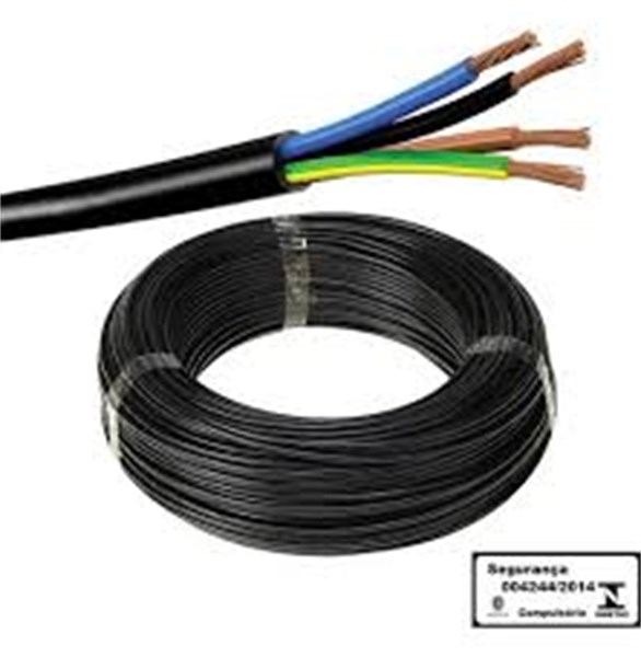 Cabo PP 4X2,50 mm 500v CL4 preto metro