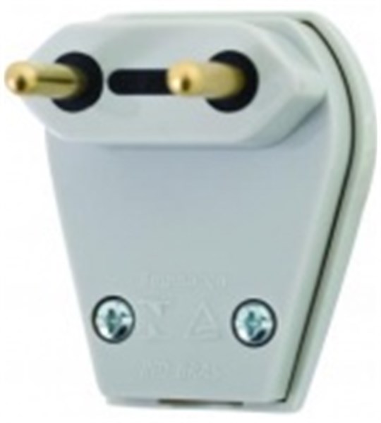 Plugue bipolar c/ prensa 10A/250V