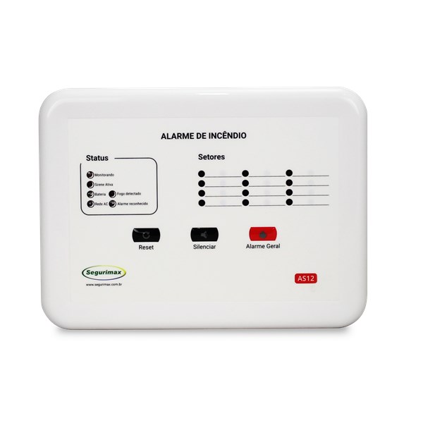 Central de alarme 24 setores 12v com bateria convencional segurimax