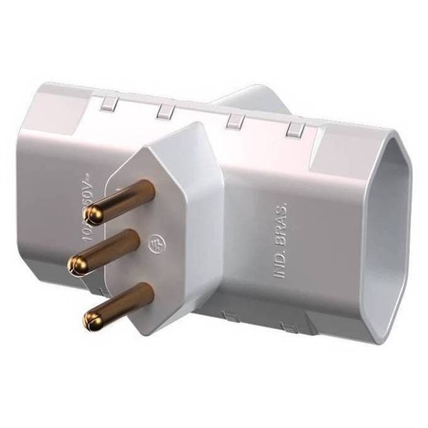Plug "T" 3 Saidas 2P+T 10A Mectronic