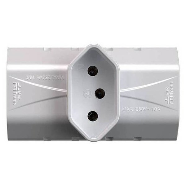 Plug "T" 3 Saidas 2P+T 10A Mectronic