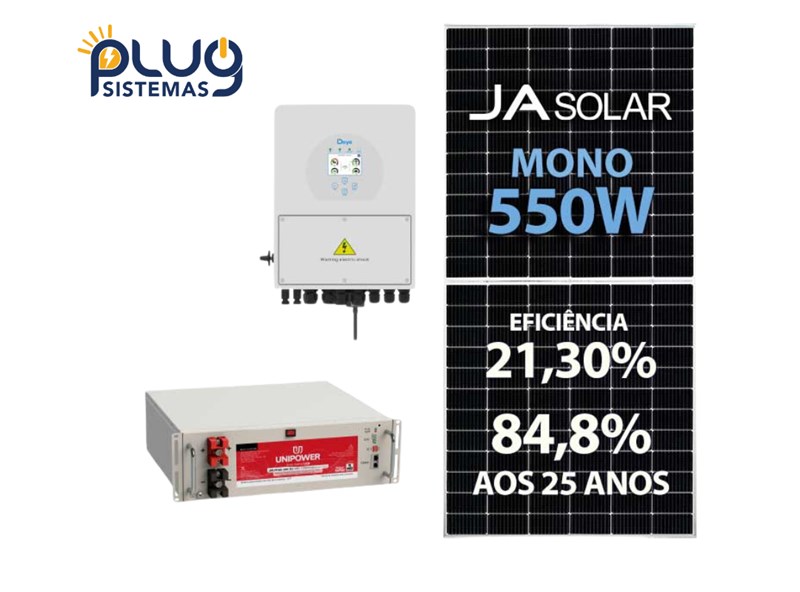 GERADOR HIBRIDO 3,85KWP DEYE C/ 2 BATERIA S
