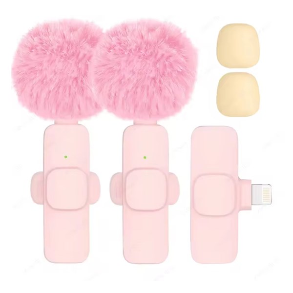 MICROFONE LAPELA ROSA DUPLO