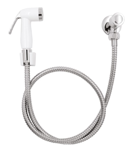 Ducha Higienica Registro Cromado Gatilho Branco ABS - Clara Inox