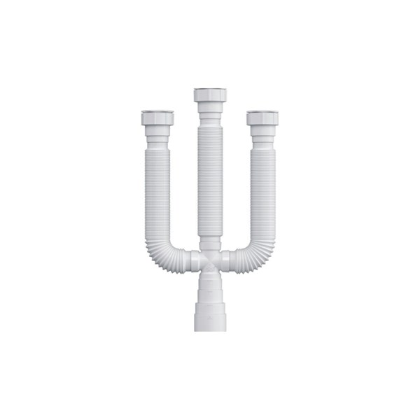 Sifão Sanfonado Branco Universal Triplo - Luconi