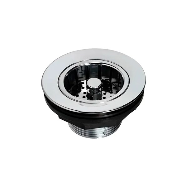 Válvula Pia Americana ABS Cromada Com Cestinha Cromada 3.1/2" X 1.1/2" - Luconi