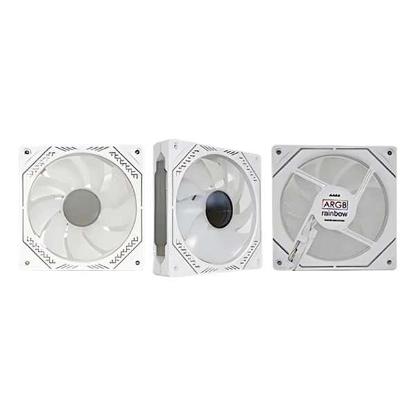 KIT VENTILAÇÃO DE GABINETE, KMEX, 3X COOLERS 120MM, ARGB, BRANCO, COM CONTROLADORA, INFINITY AARA