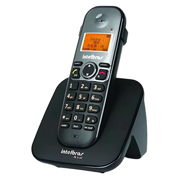 TELEFONE  ANALOGICO, SEM FIO, TS 5120, INTELBRAS, PRETO