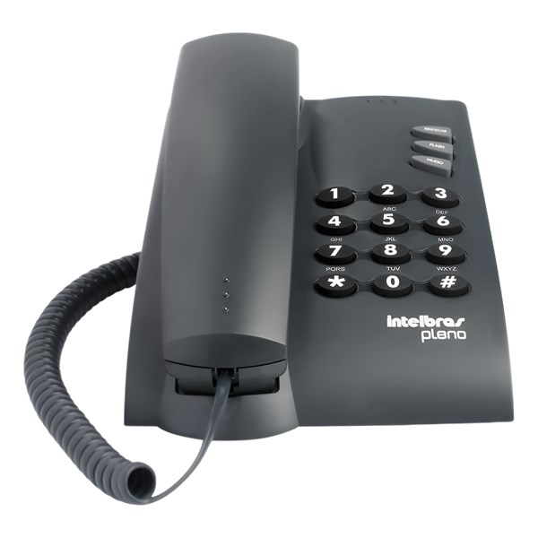 TELEFONE  ANALOGICO, COM FIO, PLENO, INTELBRAS, PRETO