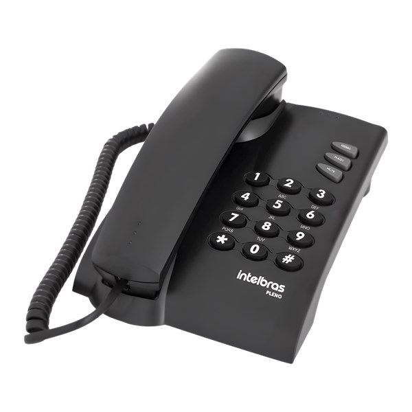 TELEFONE  ANALOGICO, COM FIO, PLENO, INTELBRAS, PRETO