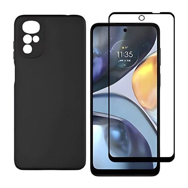 CAPA + PELICULA, COMPATÍVEL, MOTOROLA, MOTO G22