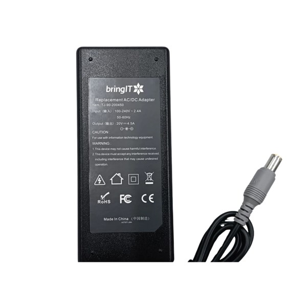 CARREGADOR PARA NOTEBOOK, COMPATIVEL, NACIONAL, 20V, 4.5A, TJ-90, BRINGIT, SEMINOVO