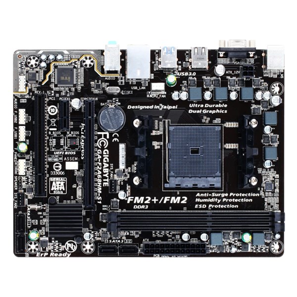 PLACA MAE AMD, FM2+, GIGABYTE, GAF2A68HMS1 (BANCADA)