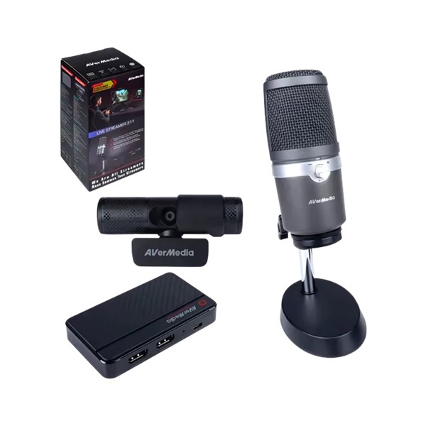 KIT STREAMER AVERMEDIA, WEBCAM, PLACA CAPTURA, MICROFONE, BO311