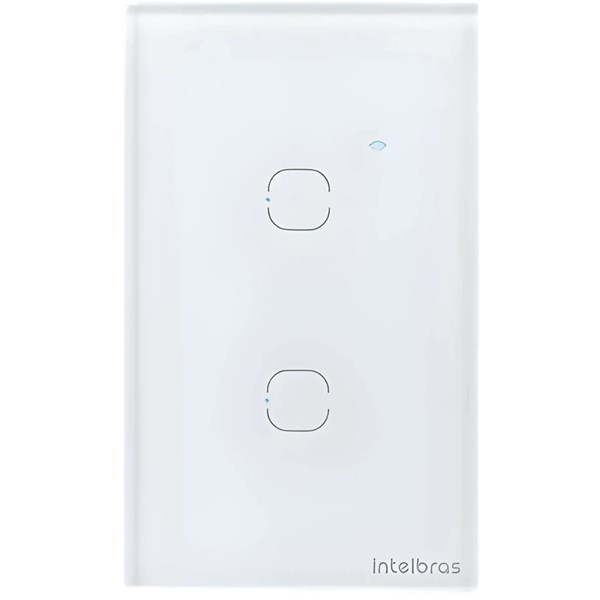 INTERRUPTOR TOUCH, INTELBRAS, SMART, WI-FI, 2 TECLAS, EWS 1002, BRANCO, SEMINOVO
