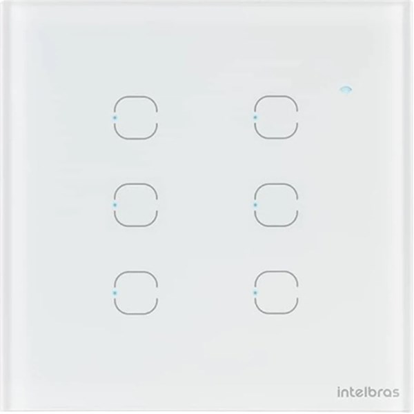 INTERRUPTOR TOUCH, INTELBRAS, SMART, WI-FI, 6 TECLAS, EWS 1006, BRANCO, SEMINOVO