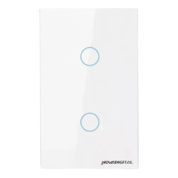 INTERRUPTOR TOUCH, NOVA DIGITAL, ZIGBEE, 2 BOTÕES, ZTS-US2, BRANCO