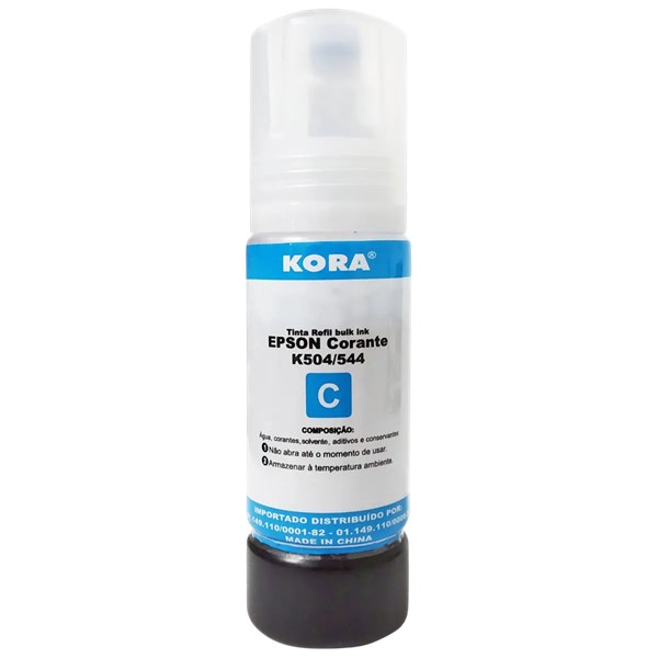 GARRAFA DE TINTA REFIL, COMPATÍVEL, EL-504/544, CYAN, 70ML